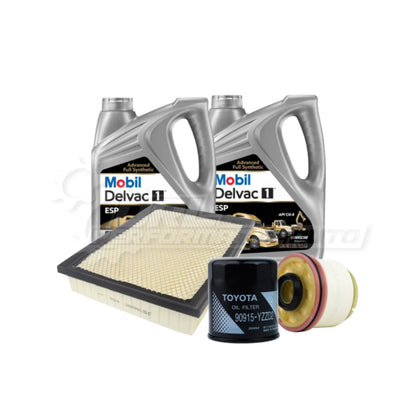 Toyota Hilux Revo / Rocco Basic Service Kit - Aftermarket Air Filter / Mobil Delvac 1 ESP 5W-40 / No Thanks - Service