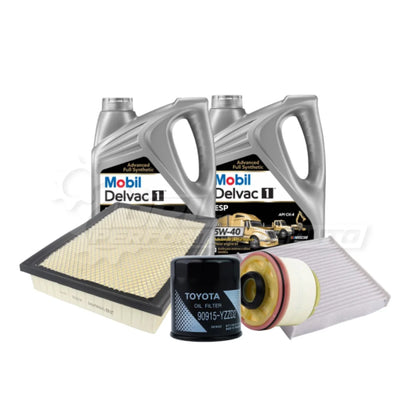 Toyota Hilux Revo / Rocco Basic Service Kit - Aftermarket Air Filter / Mobil Delvac 1 ESP 5W-40 / Yes Please! - Service