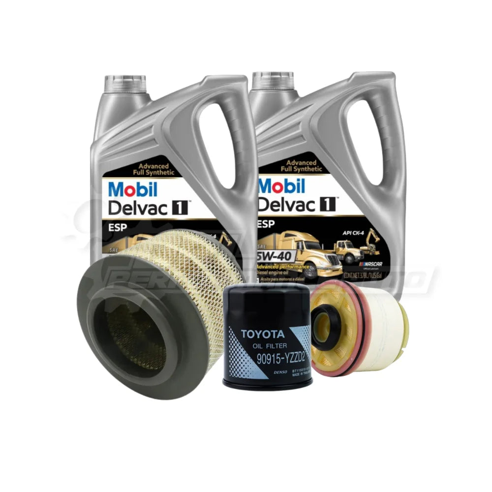 Toyota Hilux Vigo Service Package Kit - Aftermarket Air Filter / Mobil Delvac 1 ESP 5w-40 / No Thanks - Service Pack